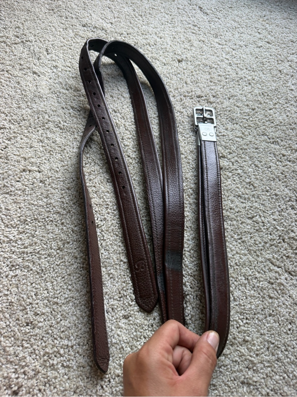 Bates 54" English stirrup leathers